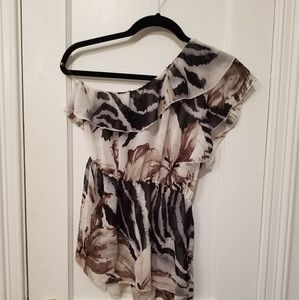 One shoulder sheer top
